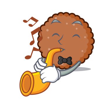 Trompet çikolata bisküvi maskot karikatür ile