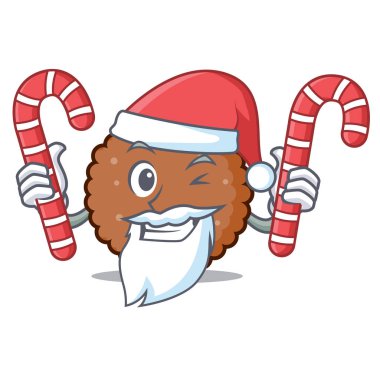 Santa şeker çikolata bisküvi maskot karikatür ile
