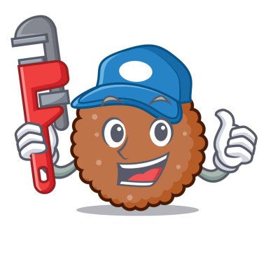 Tesisatçı çikolata bisküvi maskot çizgi film