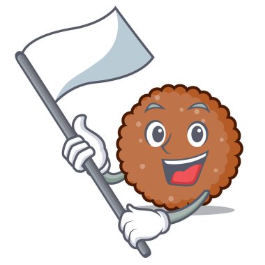 Bayrak çikolata bisküvi maskot karikatür ile