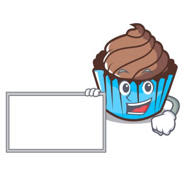 Yönetim Kurulu ile çikolatalı kek karakter karikatür