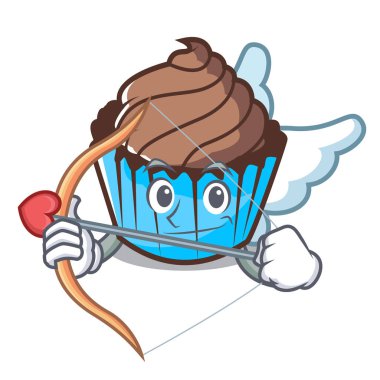 Aşk tanrısı çikolatalı kek karakter karikatür