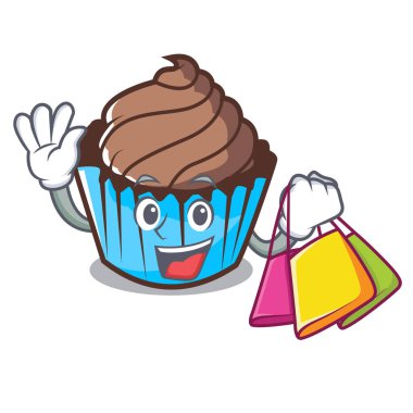 Çikolatalı kek karakter karikatür alışveriş