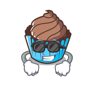 Harika çikolatalı kek karakter karikatür