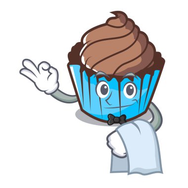 Garson çikolatalı kek maskot çizgi film