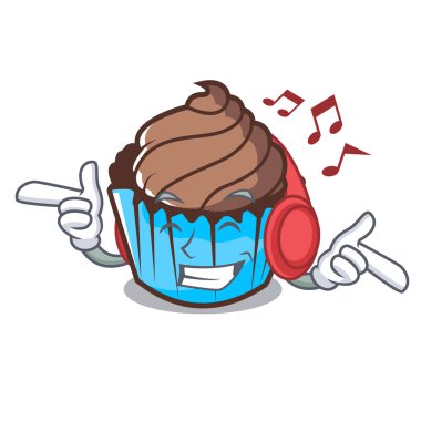 Dinleme müzik çikolatalı kek maskot çizgi film