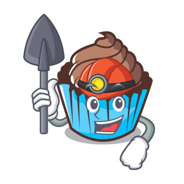 Madenci çikolatalı kek maskot çizgi film