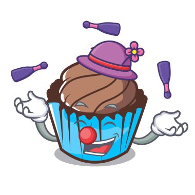 Çikolatalı kek maskot karikatür hokkabazlık