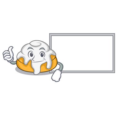 Karakter karikatür başparmak yukarıya ile Yönetim Kurulu tarçın rulo