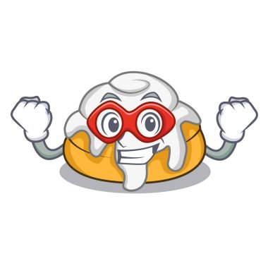 Süper kahraman tarçın rulo karakter karikatür vektör çizim