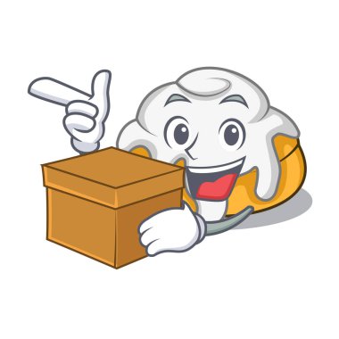 Karakter karikatür kutusu tarçın ile rulo