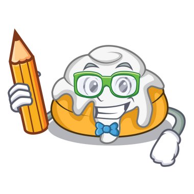 Öğrenci tarçın rulo karakter karikatür