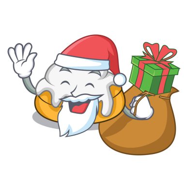 Noel Baba hediye tarçın ile rulo maskot çizgi film