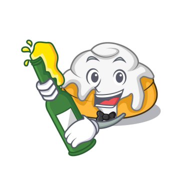 Bira tarçın ile maskot çizgi film rulo