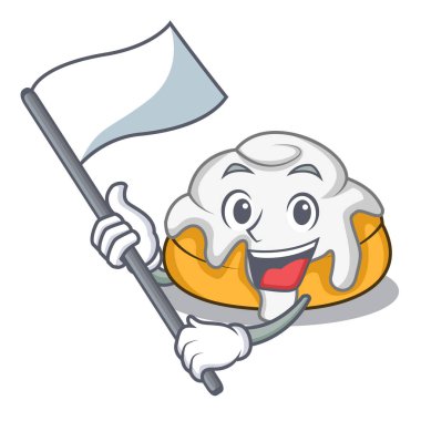 Bayrak tarçın ile maskot çizgi film rulo