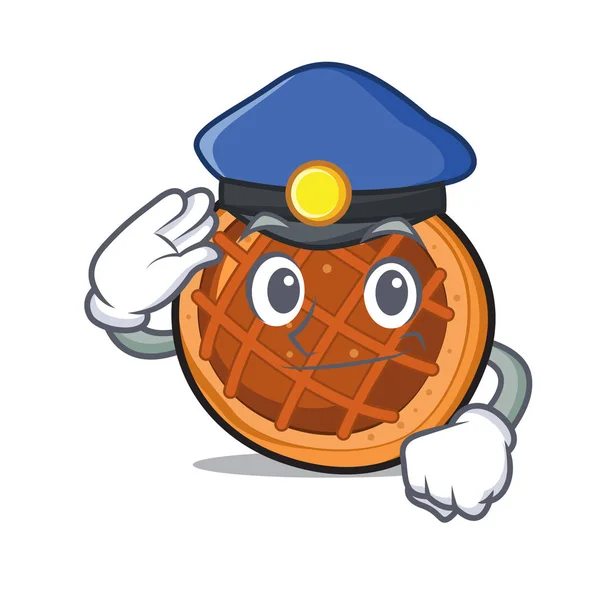 Police boulanger tarte personnage dessin animé — Image vectorielle