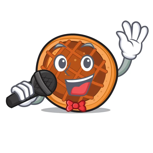 Singing baket pie mascot cartoon