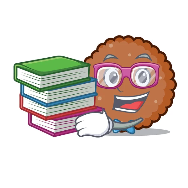 Öğrenci kitap çikolata bisküvi maskot karikatür ile