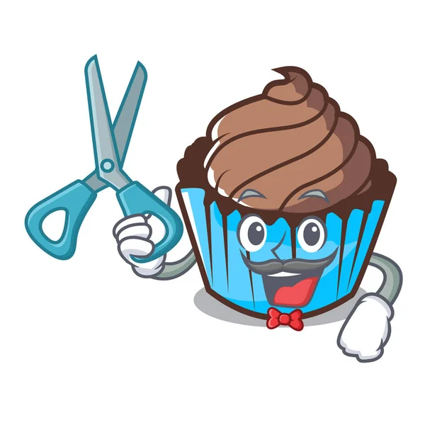 Kuaför çikolatalı kek karakter karikatür