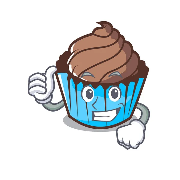 Csokoládé cupcake karakter cartoon remek — Stock Vector
