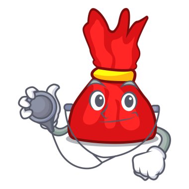 Doktor sarmalayıcı şeker karakter karikatür