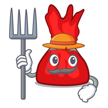 Çiftçi sarmalayıcı şeker karakter karikatür