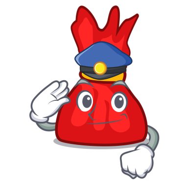 Polis sarmalayıcı şeker karakter karikatür