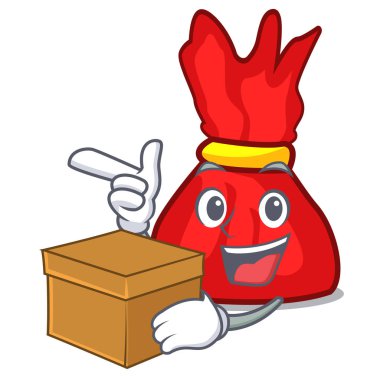 Kutusu sarmalayıcı şeker karakter karikatür ile