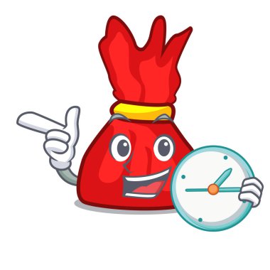 Saat sarıcı şeker karakter karikatür ile