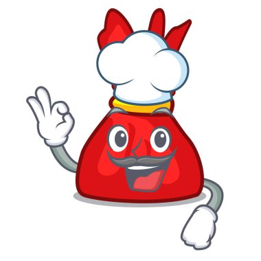 Şef sarmalayıcı şeker karakter karikatür