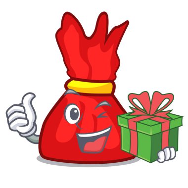 Hediye sarmalayıcı şeker maskot karikatür ile