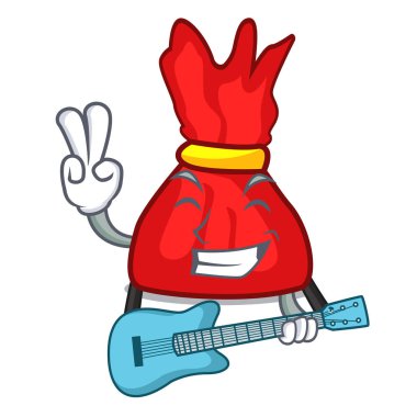 Gitar sarmalayıcı şeker maskot karikatür ile