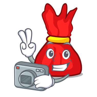 Fotoğrafçı sarmalayıcı şeker maskot çizgi film