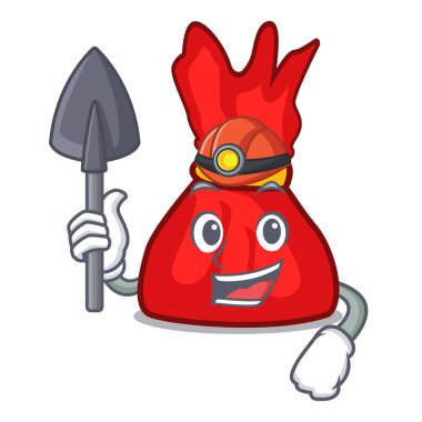 Madenci sarmalayıcı şeker maskot çizgi film