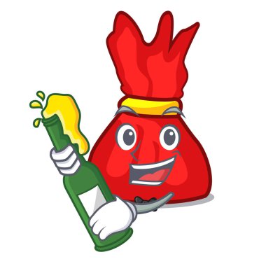 Bira sarmalayıcı şeker maskot karikatür ile