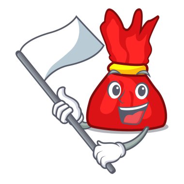 Bayrak sarmalayıcı şeker maskot karikatür ile