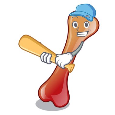 İskambil beyzbol kemik jöleli şeker karakter karikatür vektör çizim