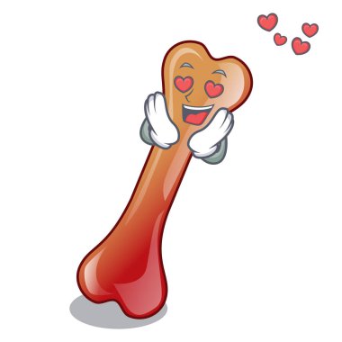 Aşk kemik jöleli şeker maskot karikatür