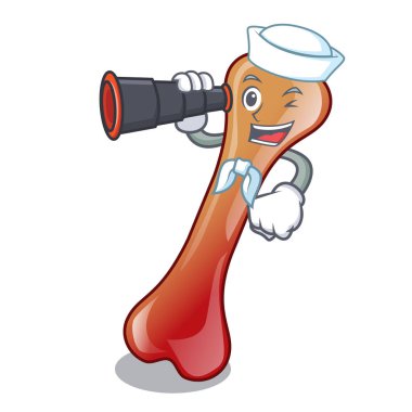 Denizci dürbün kemik jöleli şeker maskot karikatür ile