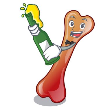 Bira kemik jöleli şeker maskot karikatür ile