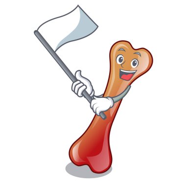 Bayrak kemik jöleli şeker maskot karikatür ile