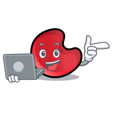 Dizüstü şeker ay karakter karikatür ile