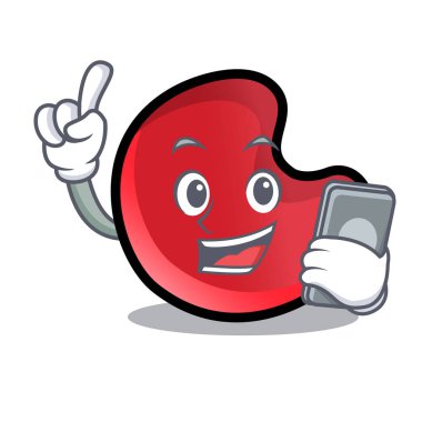 Telefon şeker ay karakter karikatür ile