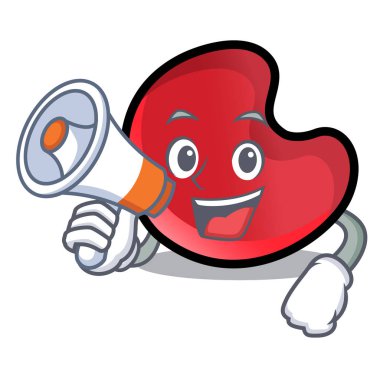 Megafon şeker ay karakter karikatür ile