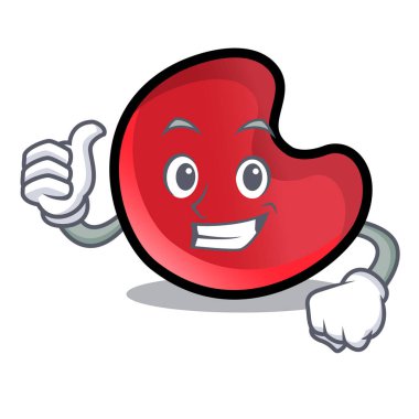 Başparmak yukarıya şeker ay karakter karikatür vektör çizim