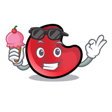 Dondurma şeker ay karakter karikatür ile