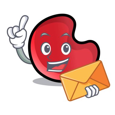 Zarf şeker ay karakter karikatür ile