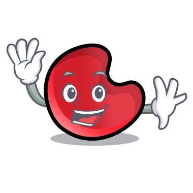 Şeker ay karakter karikatür sallayarak