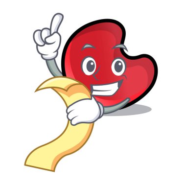 Menü şeker ay maskot karikatür ile