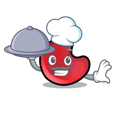Şef gıda şeker ay maskot karikatür ile